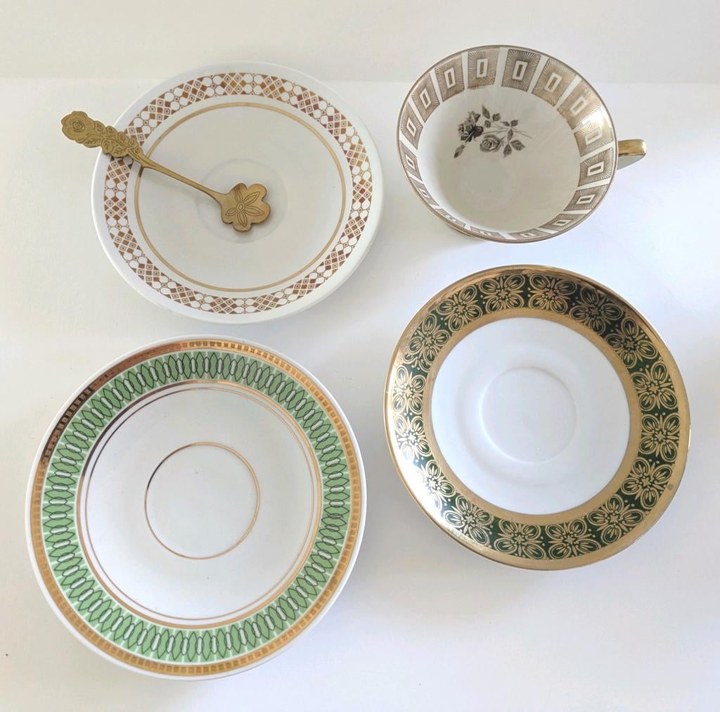 Servies: 3 schotels, 1 kopje en 1 theelepel, Ophalen of Verzenden