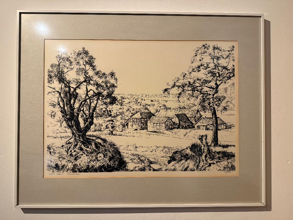 Zeefdruk Vakwerk boerderij – Hannie van den Bosch, Ophalen