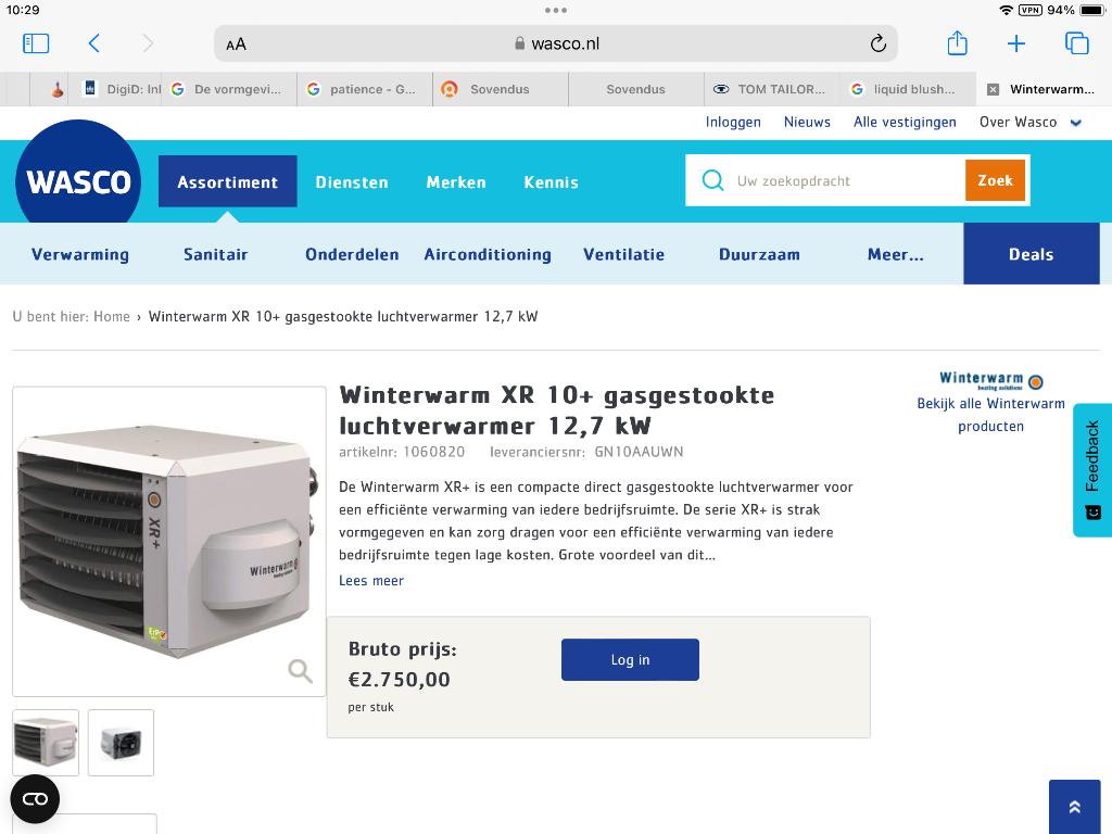 Te koop heater, Ophalen, 30 tot 80 cm, Overige typen, Zo goed als nieuw