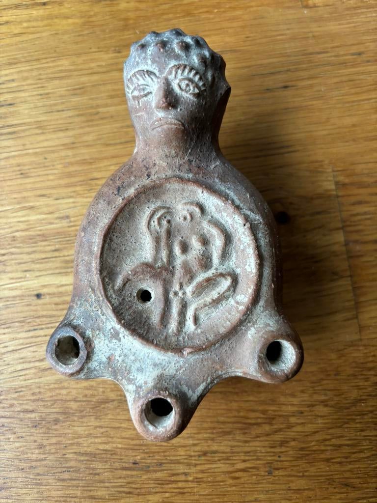 Antieke stenen olielamp, Ophalen of Verzenden