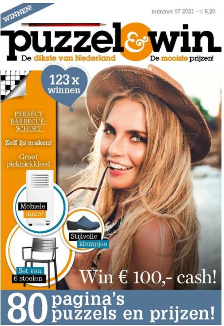 Puzzelboek PUZZEL & WIN nummer 07 2021, Hobby en Vrije tijd, Denksport en Puzzels, Zo goed als nieuw, Puzzelboek, 500 t/m 1500 stukjes
