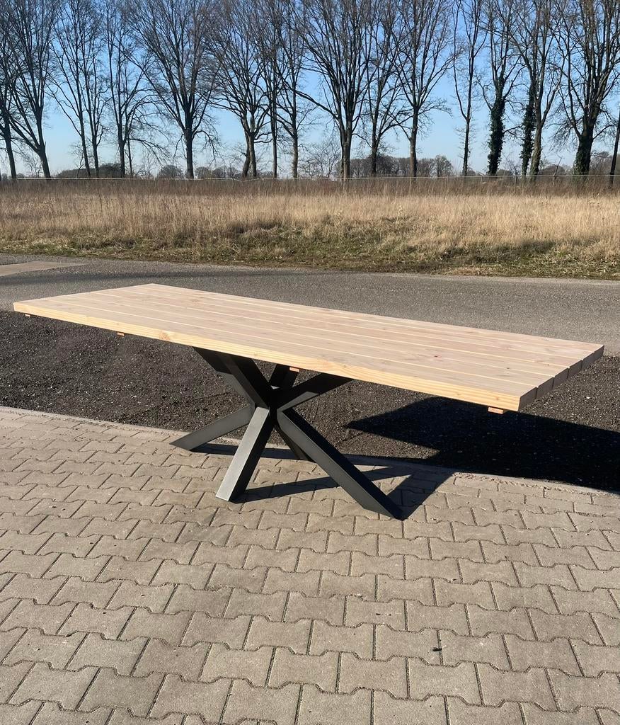Massief Douglas Tuintafels - Met Matrix- Buitentafel Op Maat, Nieuw, Ophalen of Verzenden, Rechthoekig, Hout