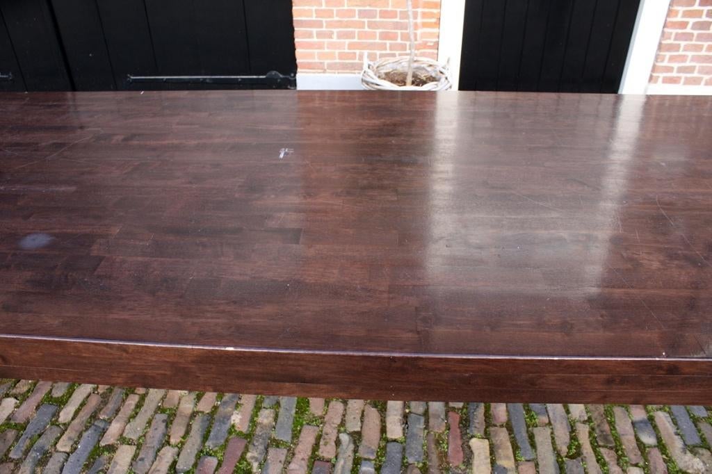 Lange houten eettafel tafel 400x100 horeca kantoor kantine, Ophalen, Gebruikt, 200 cm of meer, 50 tot 100 cm