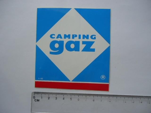 sticker oud CAMPING GAZ logo Campinggaz camper caravan auto, Verzenden, Zo goed als nieuw, Bedrijf of Vereniging