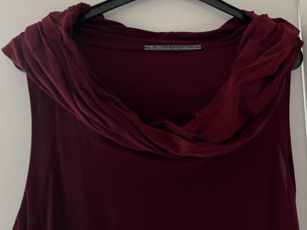 Prachtige wijnrode jurk Cora Kemperman, maat XL, Ophalen of Verzenden, Zo goed als nieuw, Maat 46/48 (XL) of groter, Onder de knie