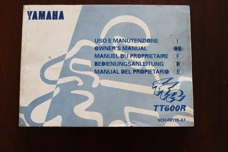 Yamaha TT600R  2000 motorcycle owner's manual  TT 600 R, Motoren, Ophalen of Verzenden, Yamaha