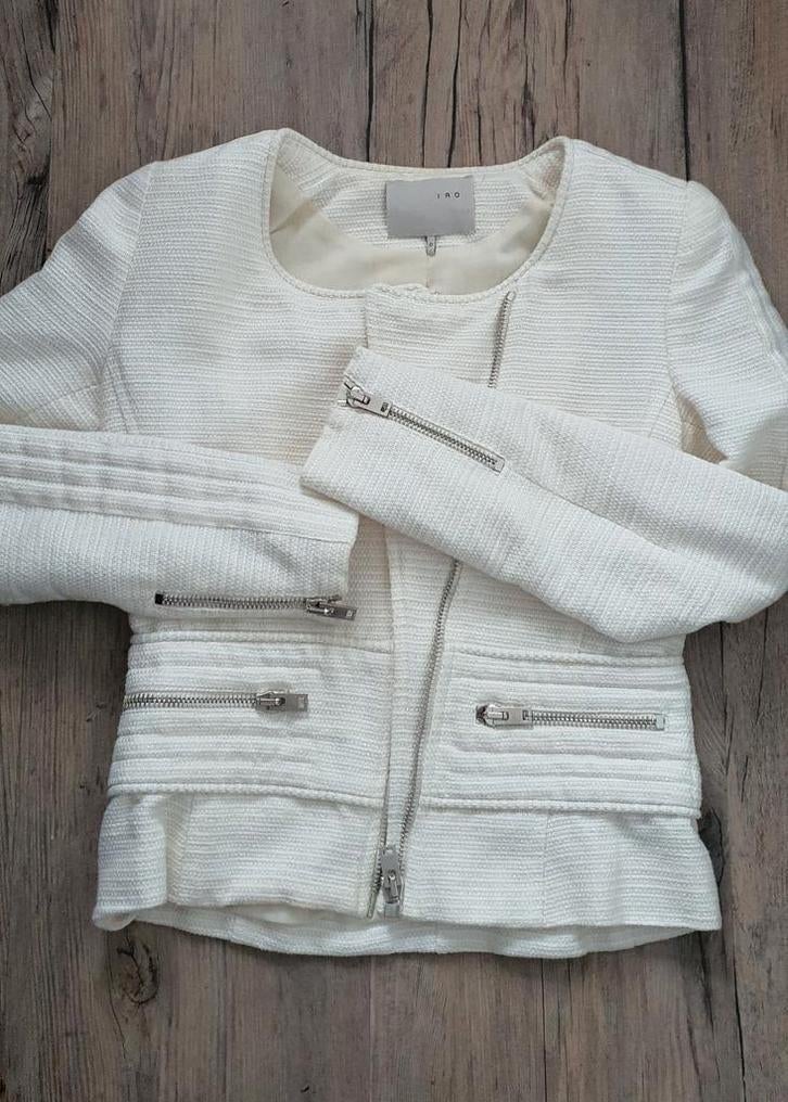 IRO Paris Haven Jasje Ecru Maat XS/S, Beige, Ophalen of Verzenden, Zo goed als nieuw, Jasje