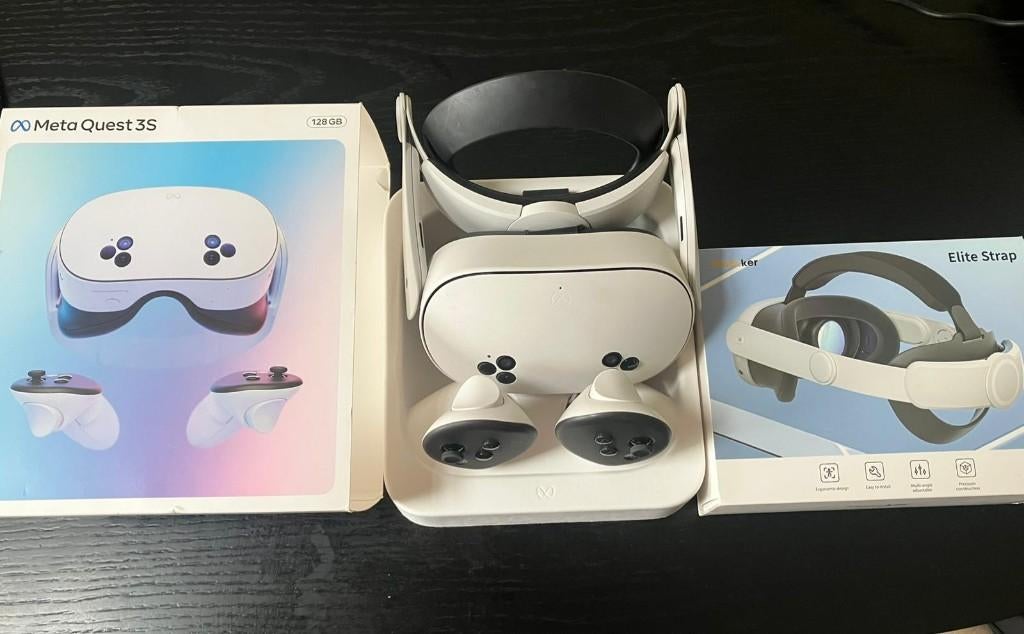 Meta Quest 3S + accessoires, Spelcomputers en Games, Virtual Reality, Ophalen of Verzenden, Zo goed als nieuw, VR-bril, Overige platformen
