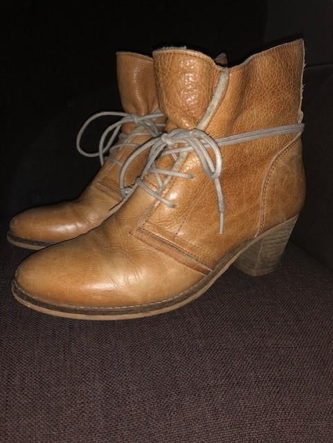 (v) s7 cellini maat 37 cognac leren gevoerde laarsjes, Bruin, Verzenden, Zo goed als nieuw, Lage of Enkellaarzen