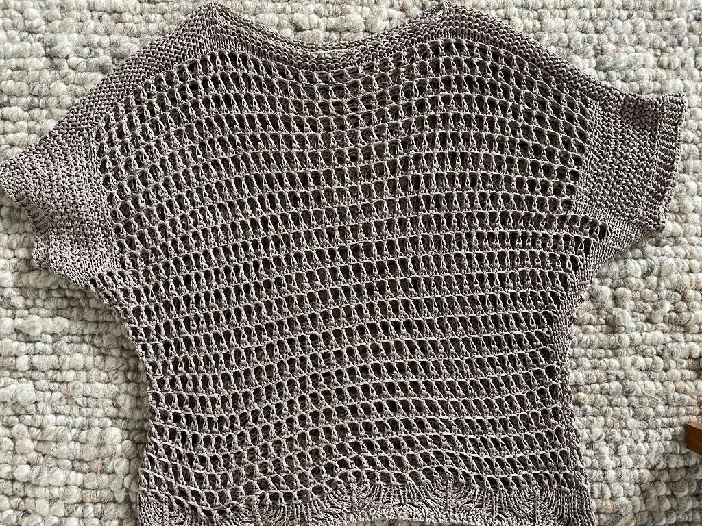 Mooie gehaakte top made in Italy one size, Maat 38/40 (M), Beige, Ophalen of Verzenden, Korte mouw