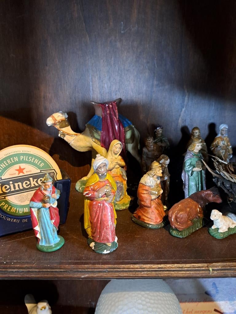 Kerststal figuren, Antiek en Kunst, Curiosa en Brocante, Ophalen of Verzenden