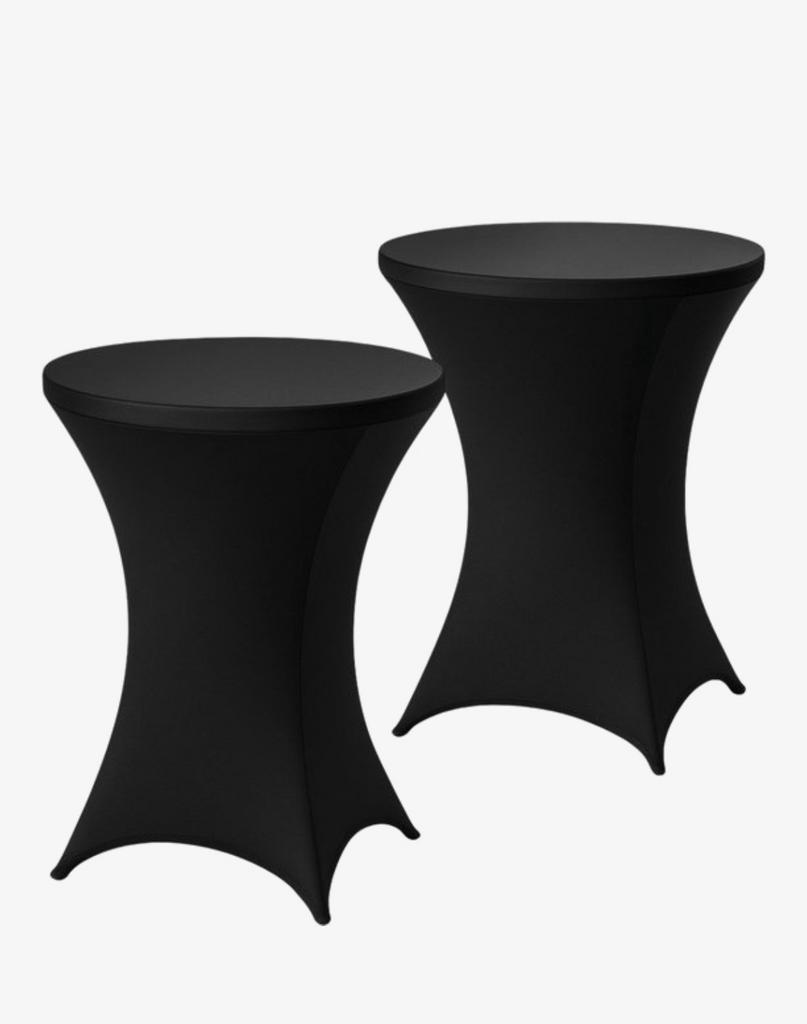 Statafels met zwarte rok te huur voor feesten/evenementen, Ophalen, Gebruikt