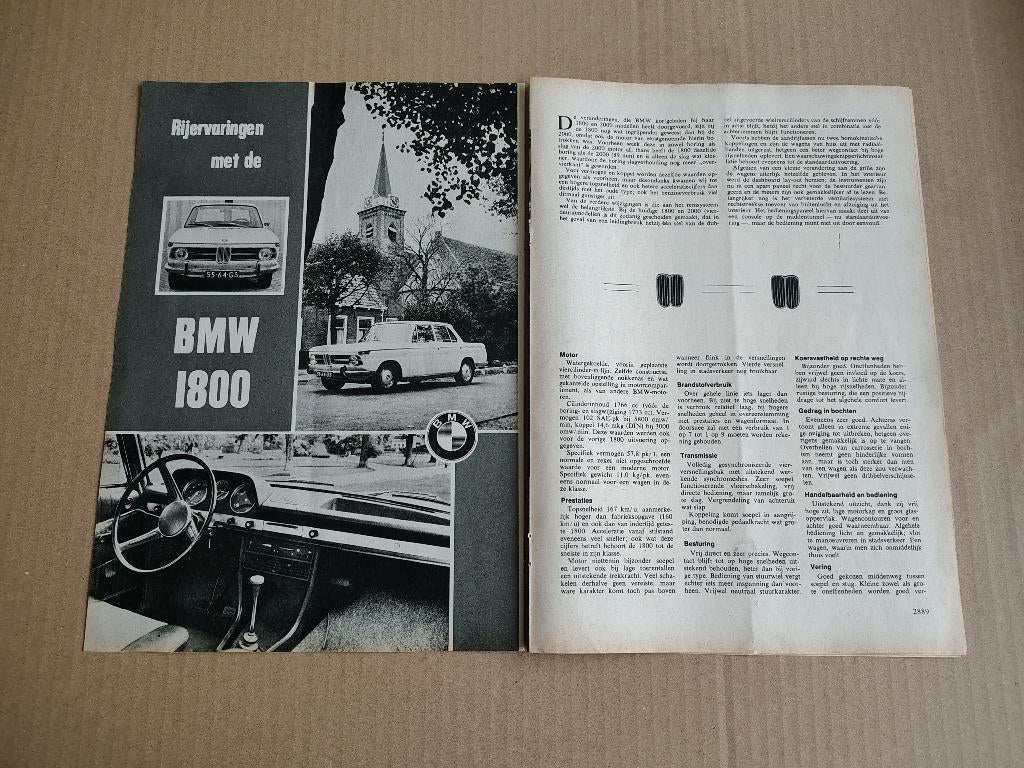 Auto Test (uit oud tijdschrift) BMW 1800 (1968), Verzenden, Gebruikt, Auto's