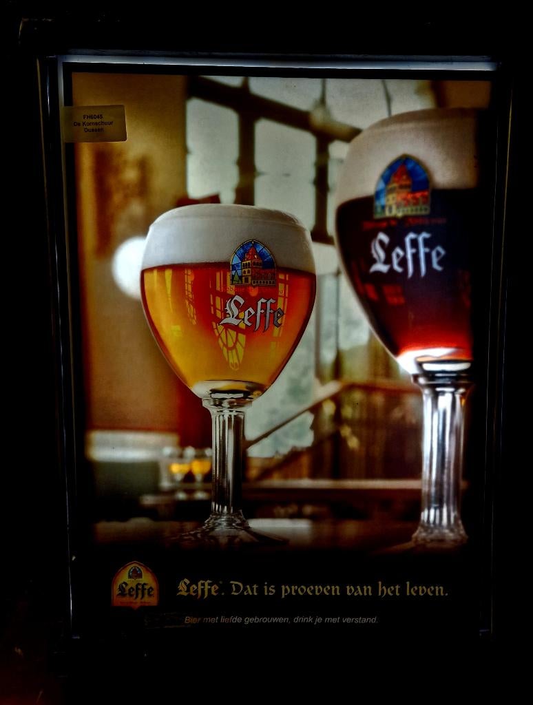 Leffe Bier lamp (FH6045), Verzamelen, Biermerken, Ophalen of Verzenden, Gebruikt, Reclamebord, Plaat of Schild, Leffe