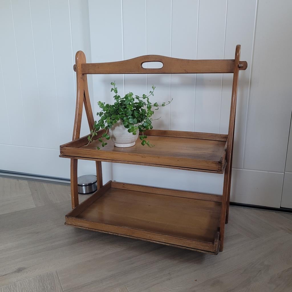 Vintage houten etagére, Ophalen, Gebruikt