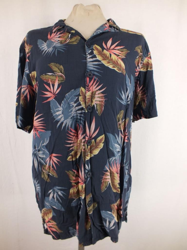 Leuk zomers/hawaïaans overhemd.Mt M.Merk Pull & Bear, Blauw, ., Zo goed als nieuw, .