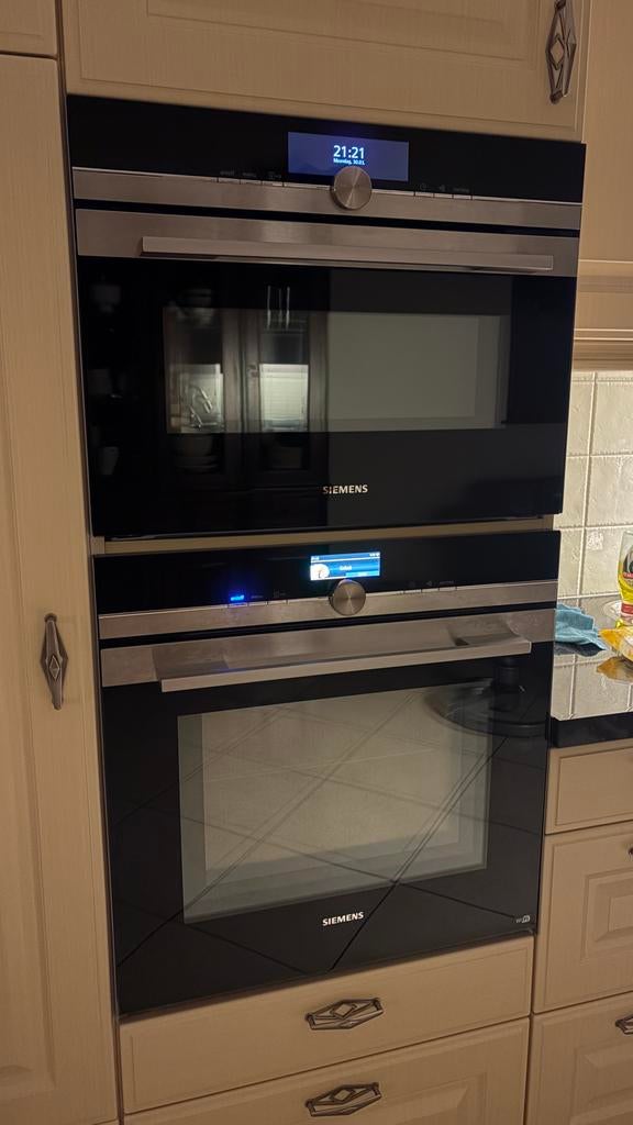 Siemens combibakoven en Siemens magnetron/stoomoven, Gebruikt, Oven, Hete lucht, Inbouw