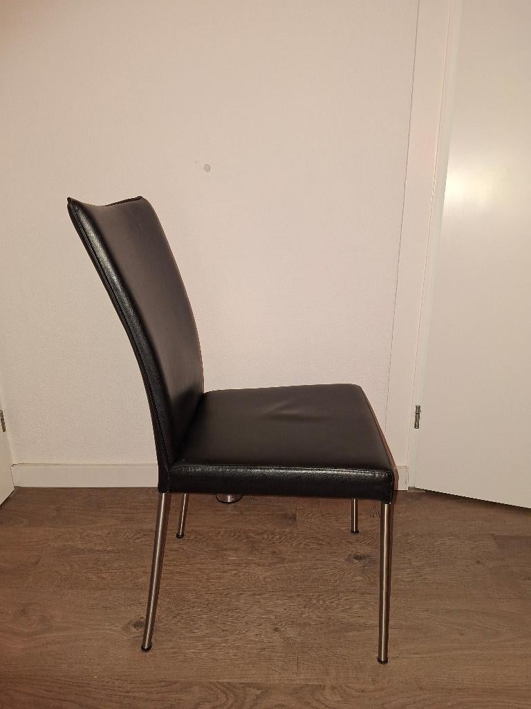 Zwarte eetkamerstoelen 4x, Huis en Inrichting, Stoelen, Ophalen, Gebruikt, Zwart, Vier