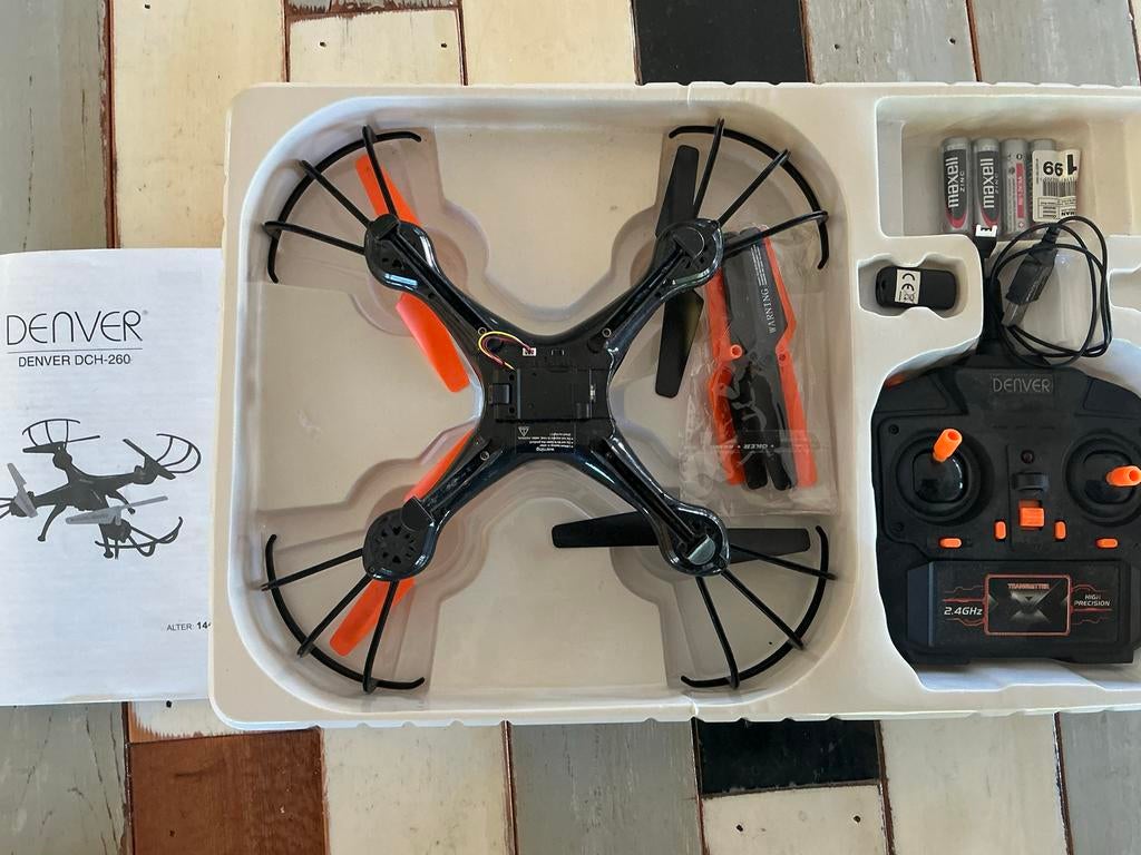 DENVER DCH-260 Drone - ongebruikt, Audio, Tv en Foto, Drones, Nieuw, Speelgoeddrone, Basiskwaliteit, Overige merken, Minder dan 250 gram