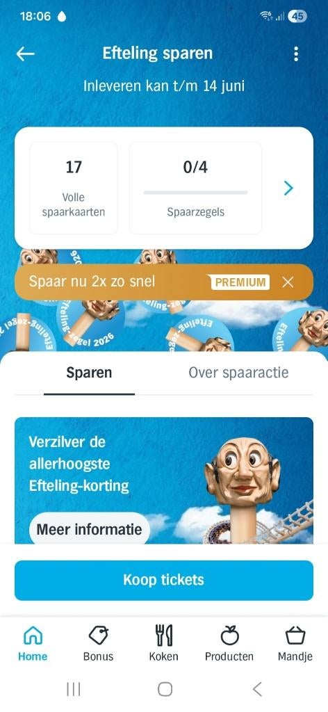 AH Efteling spaarkaarten en zegels, Albert Heijn, Ophalen