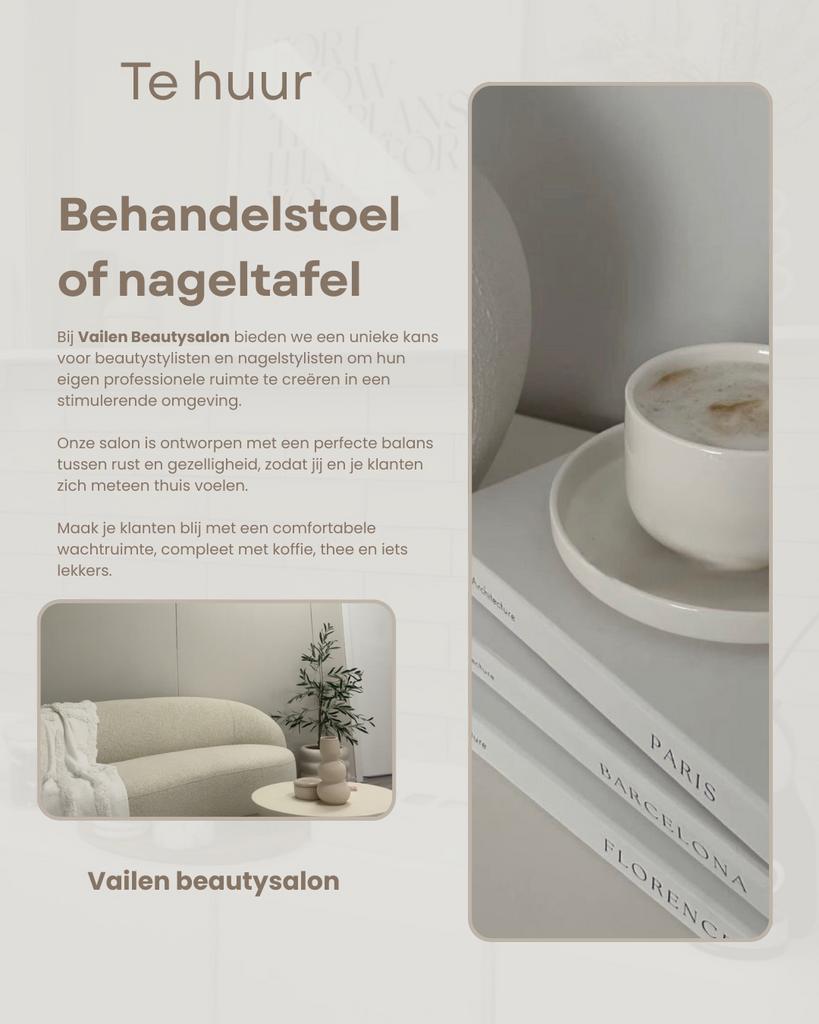 Behandelstoel of nageltafel te huur / ruimte te huur