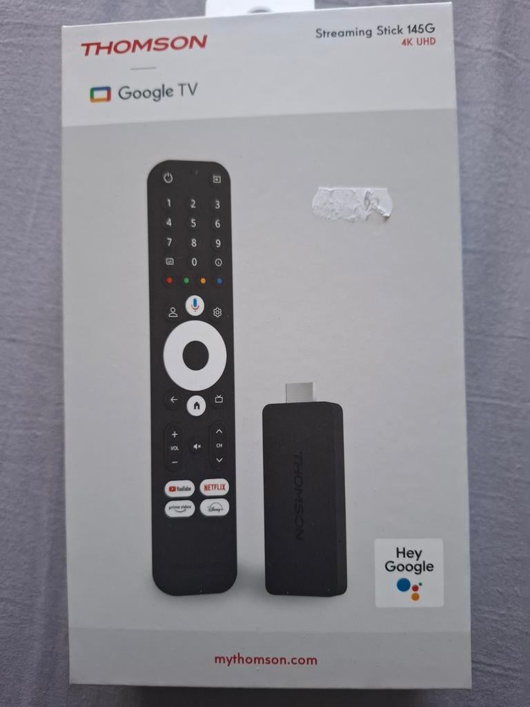 Thomson Streaming Stick 145G 4K UHD Google TV, Ophalen, Zo goed als nieuw, HDMI, Zonder harde schijf