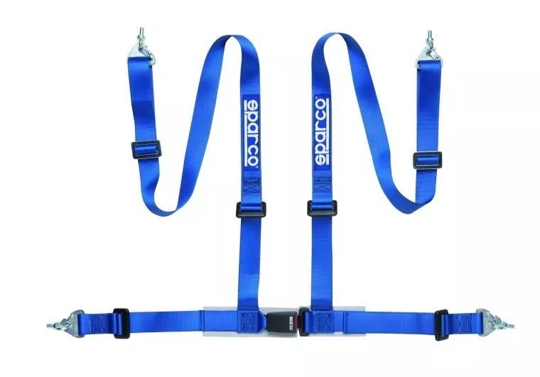 Sparco Club H4 4-punts gordel Blauw zwart rood, Auto diversen, Tuning en Styling, Ophalen of Verzenden