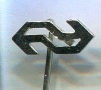 NS logo zilverkleurig trein speldje ( J_030 ), Verzenden, Nieuw, Transport, Speldje of Pin
