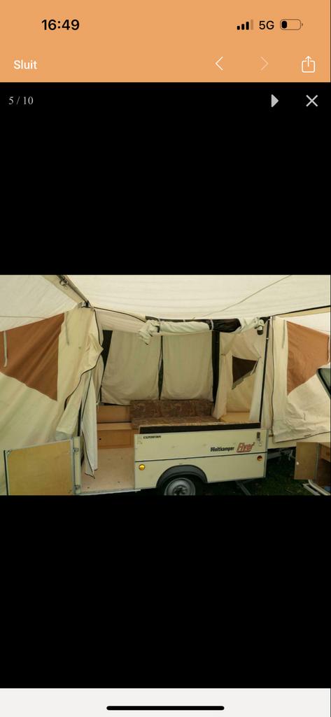 Holtkamper Flyer vouwwagen 2002, Caravans en Kamperen, Ophalen, Beige, Aanwezig, Holtkamper