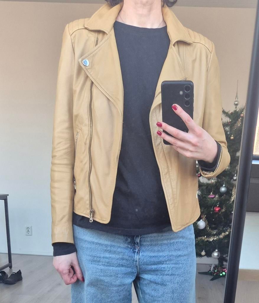 Massimo Dutti leren jasje XS, Ophalen of Verzenden