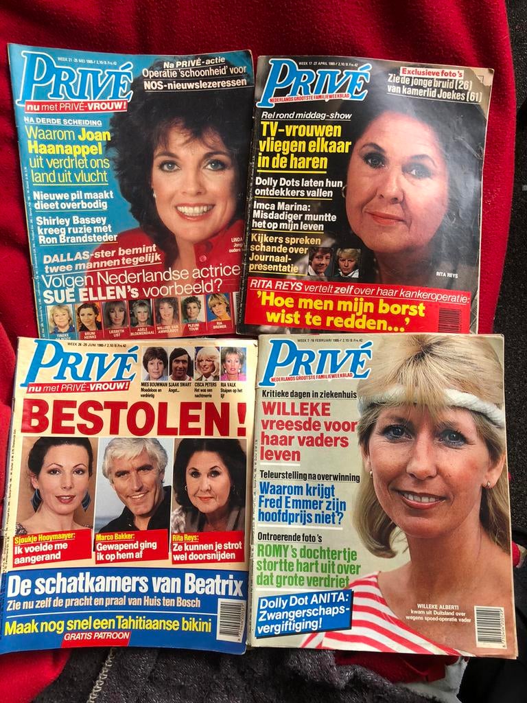 4 maal privé 1985, Verzamelen, Tijdschriften, Kranten en Knipsels, Ophalen of Verzenden, 1980 tot heden, Tijdschrift