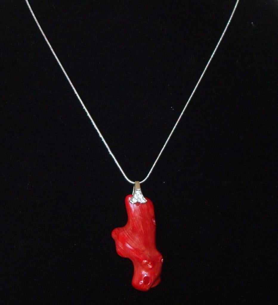 Ketting met grote hanger van koraaltak, Info.adorabeads@gmail.com, Want 18 Hoogvliet, Adorabeads, Nieuw