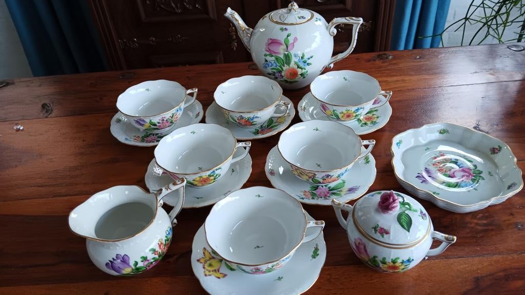 Herend Theeservies "Bouquet de Tulipe" - 6 Personen, Ophalen of Verzenden