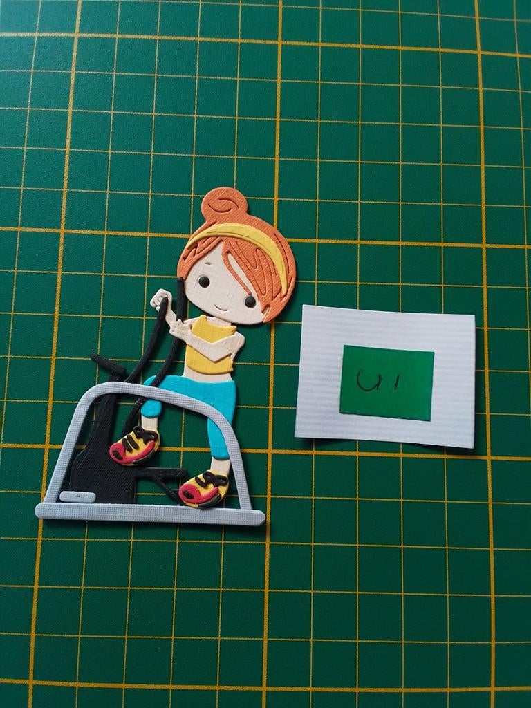 U1 Stansje blank fitness meisje in geel/blauwe kleding, Ophalen of Verzenden, Nieuw