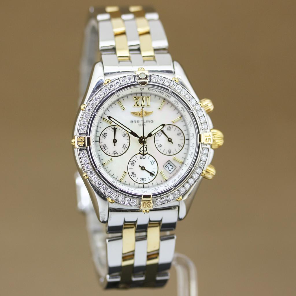 Breitling Chrono Jetstream B55348 Goud-Staal Diamant, Staal, Gebruikt, Breitling, Polshorloge