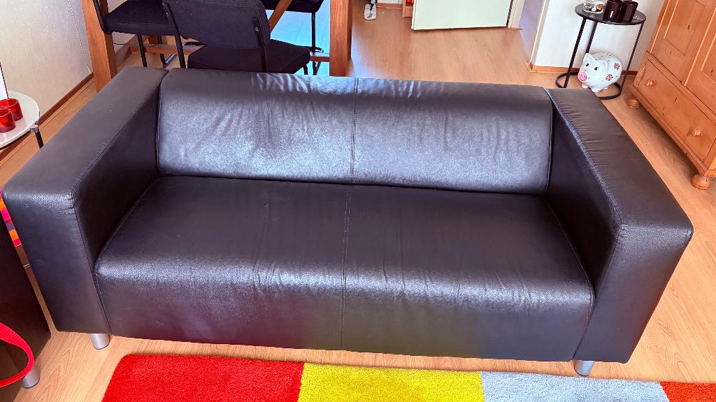Ikea Bank  Klippan Leer Gratis af te halen, Huis en Inrichting, Ophalen, Gebruikt, 150 tot 200 cm, Tweepersoons
