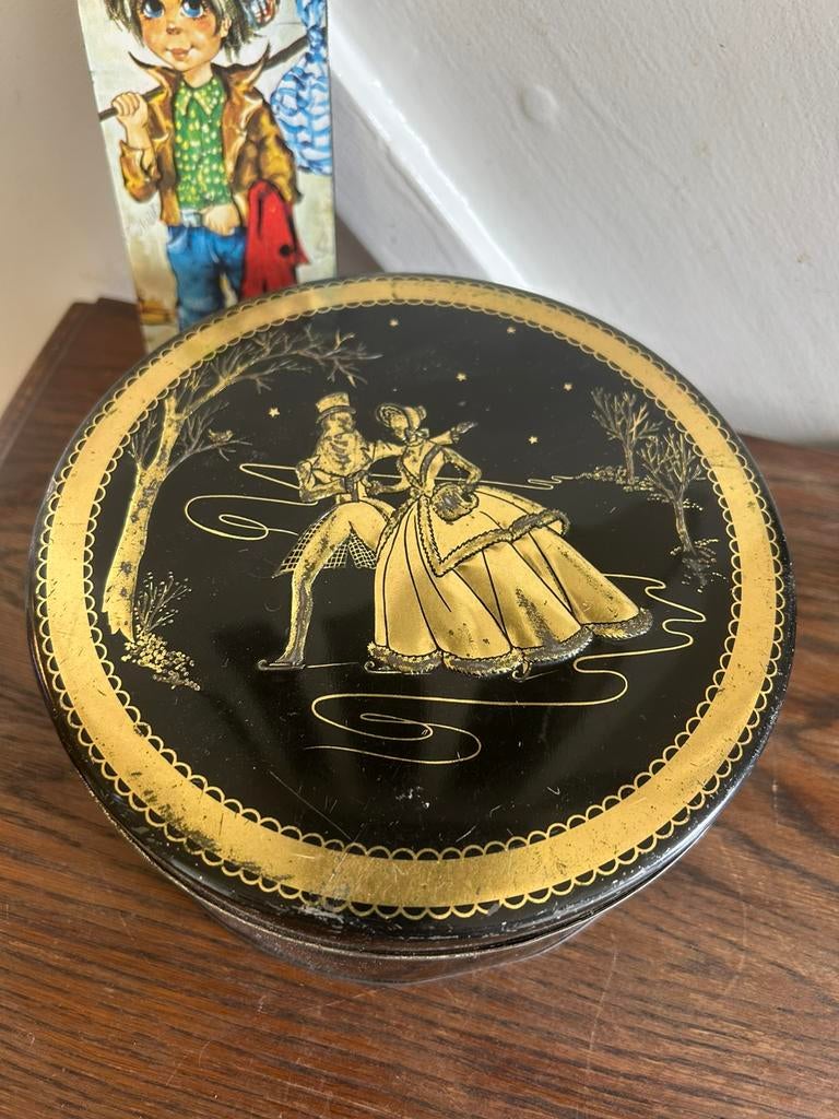 Vintage koekblik blik trommel koekjes, Verzamelen, Ophalen of Verzenden, Gebruikt, Koek(jes), Overige merken