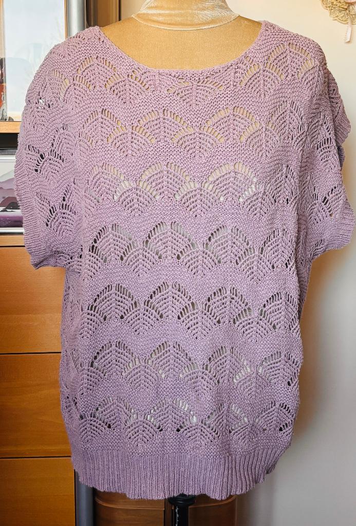 Bon’A Part paars katoen openwerk gebreid top  maat XL, Kleding | Dames, Tops, Paars, Maat 46/48 (XL) of groter, Ophalen of Verzenden