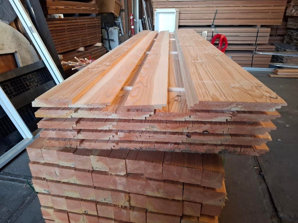 Partij 48 st douglas zweeds rabat 4 m bezorgen mogelijk, Ophalen, Nieuw, 250 cm of meer, Planken