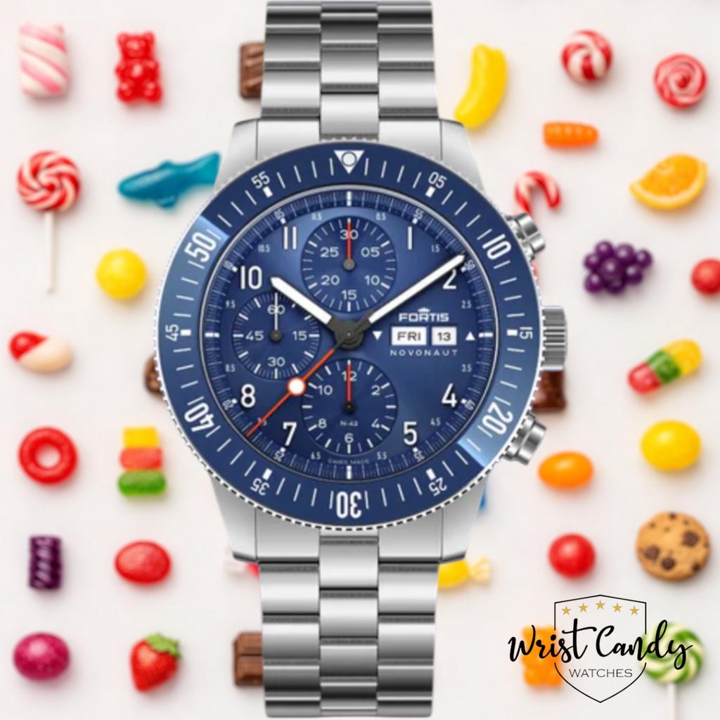 Fortis Novonaut N-42 Cobalt Blue • 2023 • topstaat, Staal, Gebruikt, Ophalen of Verzenden, Prins Bernhardlaan 64 Bergen op Zoom