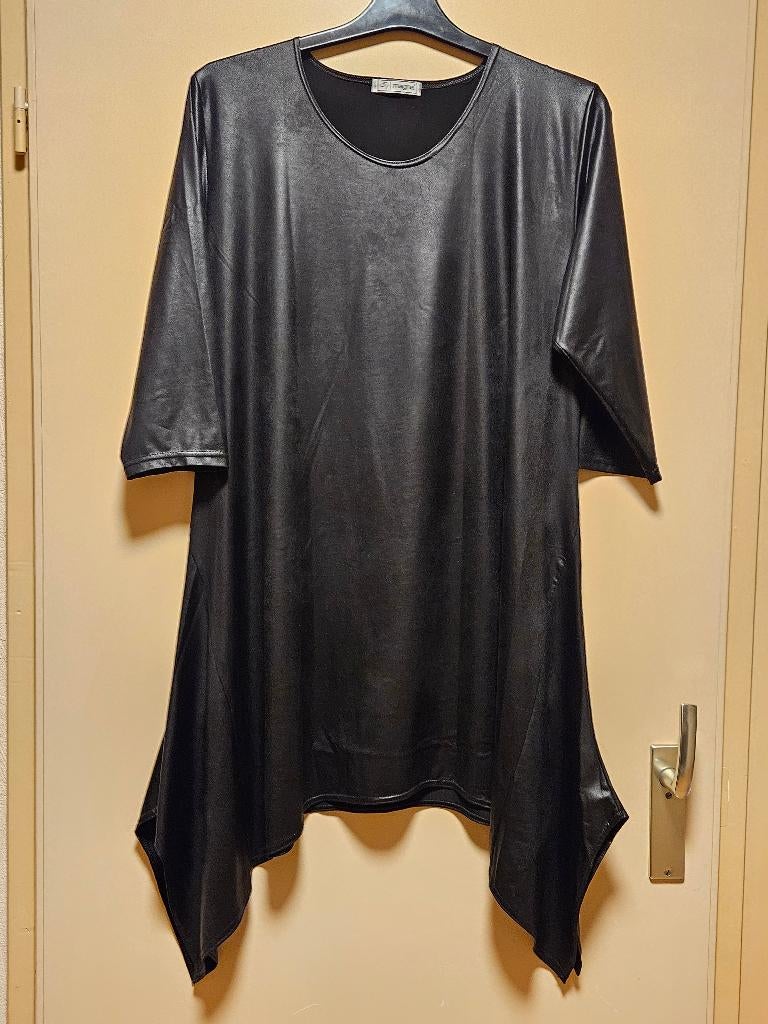 A-lijn leatherlook tuniek Magna 44-46 incl verzend, Kleding | Dames, Verzenden, Zwart, Maat 42/44 (L), Nieuw