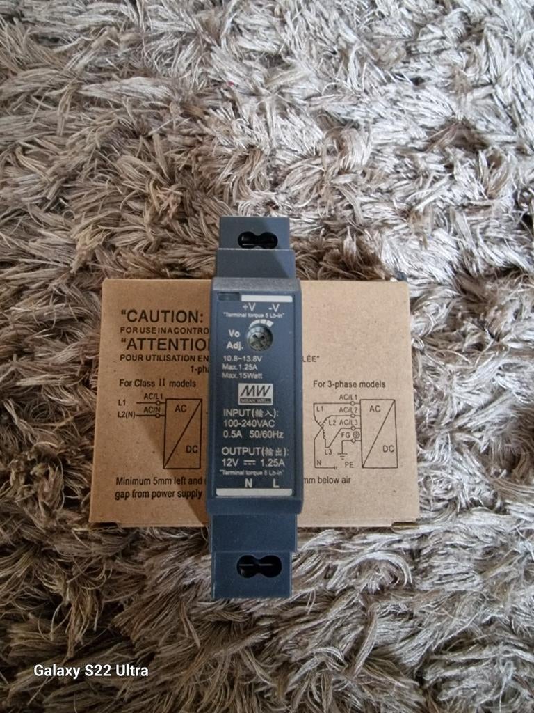 MW Voeding 12V 1.25A 15W, Ophalen of Verzenden