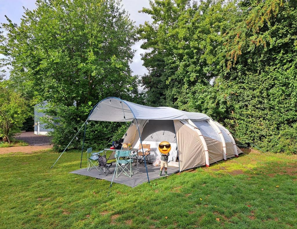 Quechua air seconds 5.2 fresh & black met luifel en kleed, Caravans en Kamperen, Tenten, Ophalen, Zo goed als nieuw