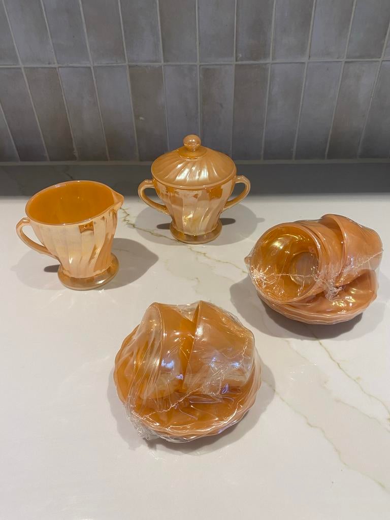 Fire King Peach Luster Servies - Jaren '50, Ophalen of Verzenden