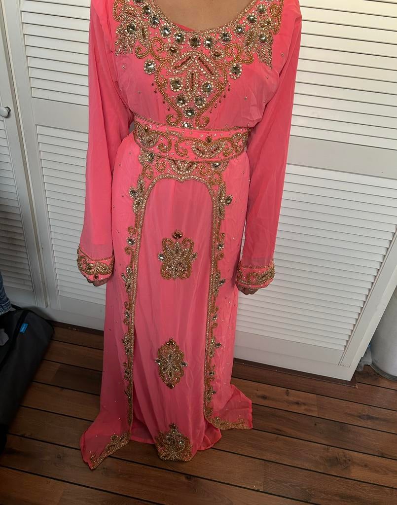 Marokkaanse jurk roze – one size (XS t/m M), Overige typen, Ophalen of Verzenden, Zo goed als nieuw, Roze