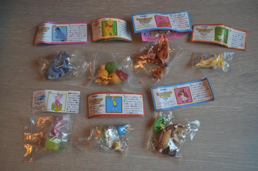 7 Walt Disney Choco Party Japan Winnie de poeh figuurtjes, Verzenden, Winnie de Poeh of vrienden, Zo goed als nieuw, Beeldje of Figuurtje