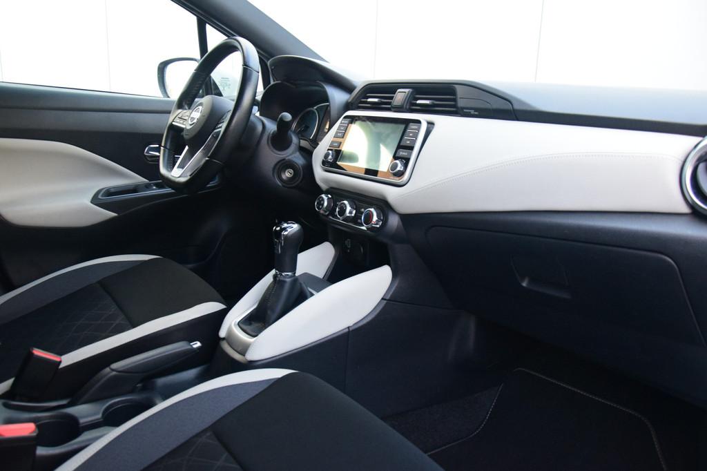 Nissan Micra 1.0 IG-T N-Connecta Navi/Camera/Carplay/Dab Pri, Voorwielaandrijving, Euro 6, Wit, Grijs