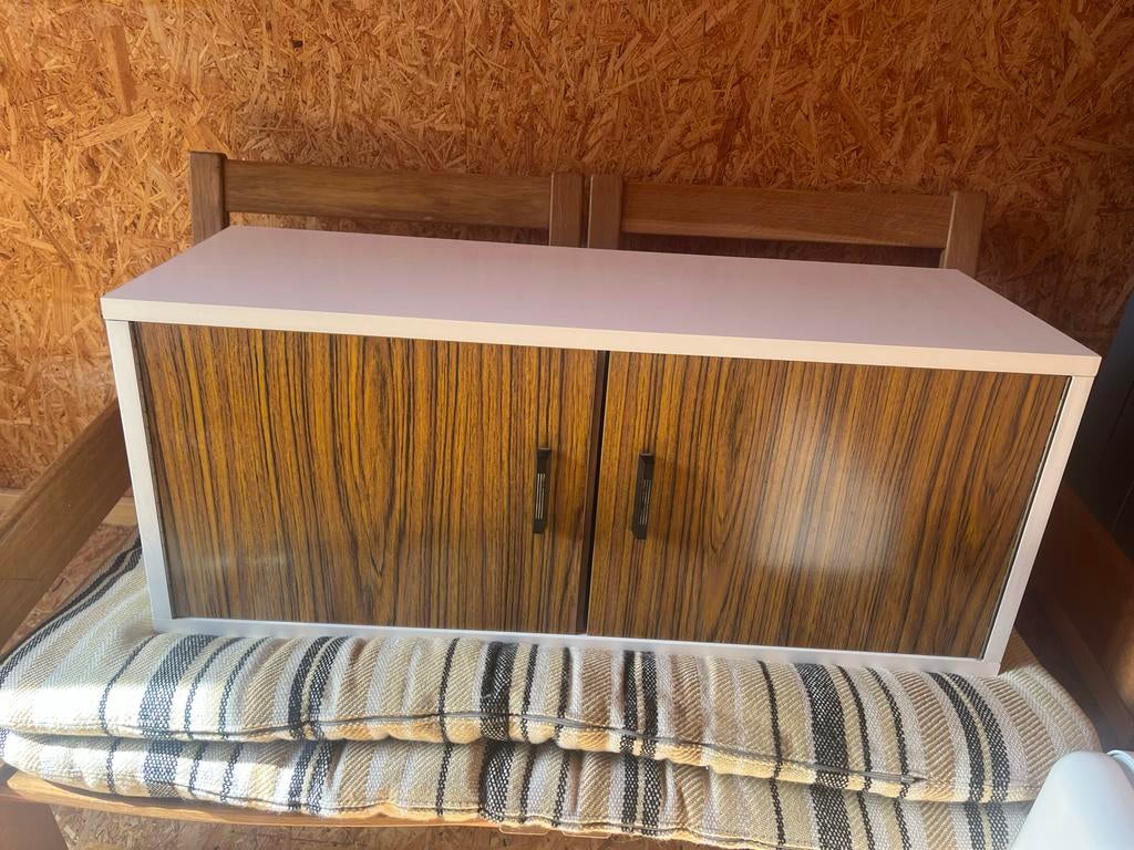 Vintage Formica Kastje met Houtlook Deuren, Huis en Inrichting, Ophalen of Verzenden, Gebruikt
