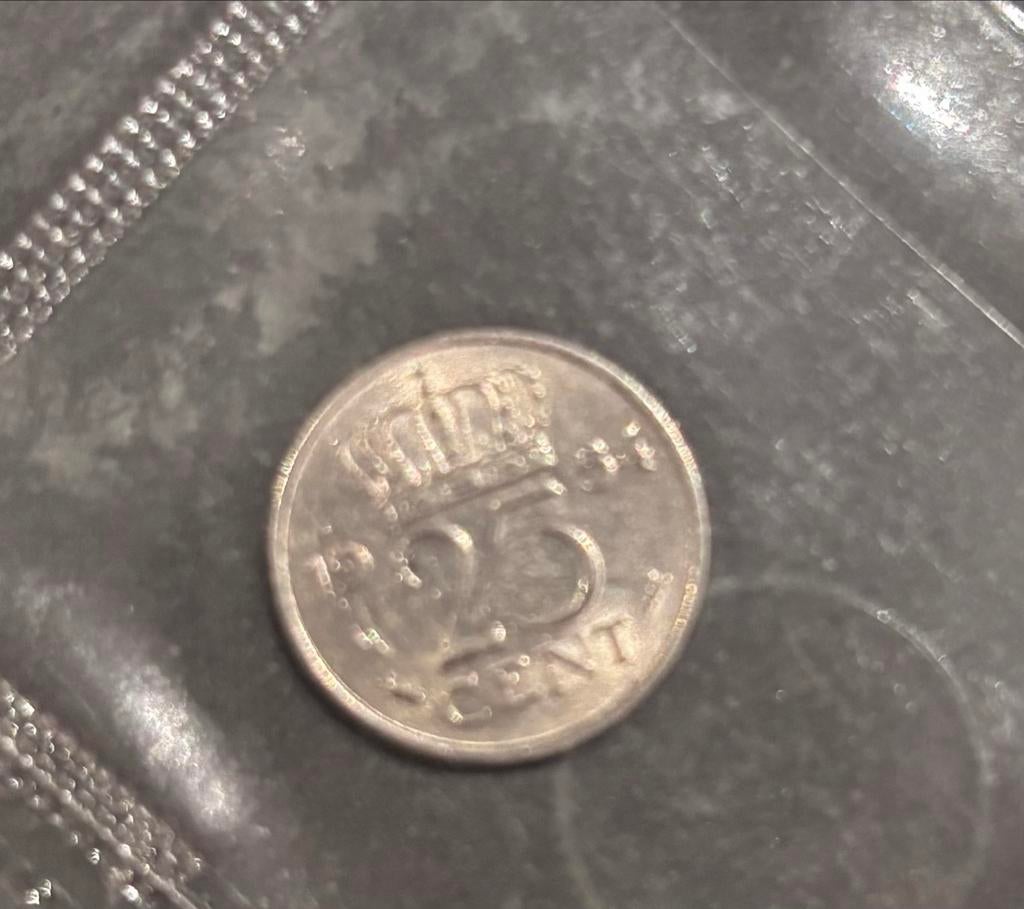 25 Cent Koningin Juliana Munt (1950-1980), Ophalen of Verzenden, Koningin Juliana, 25 cent, Losse munt