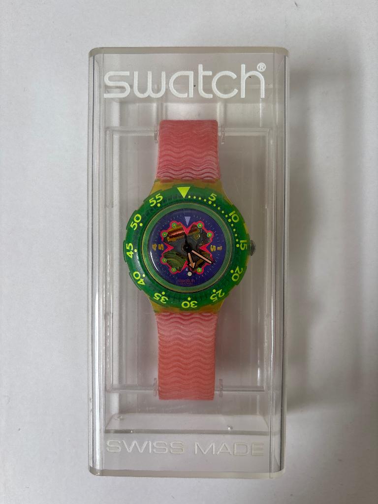 Horloge Swatch Scuba 200 Bay Breese ‘92 -‘93, Kunststof, Gebruikt, Polshorloge, Swatch